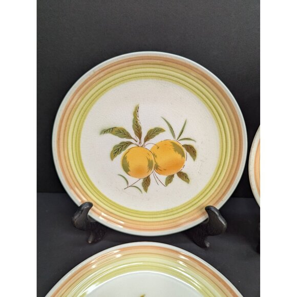Harmony House Iron Stone 4264 Tangerine 7 5/8" Salad Plate Vintage Set of 4 - Picture 2 of 10